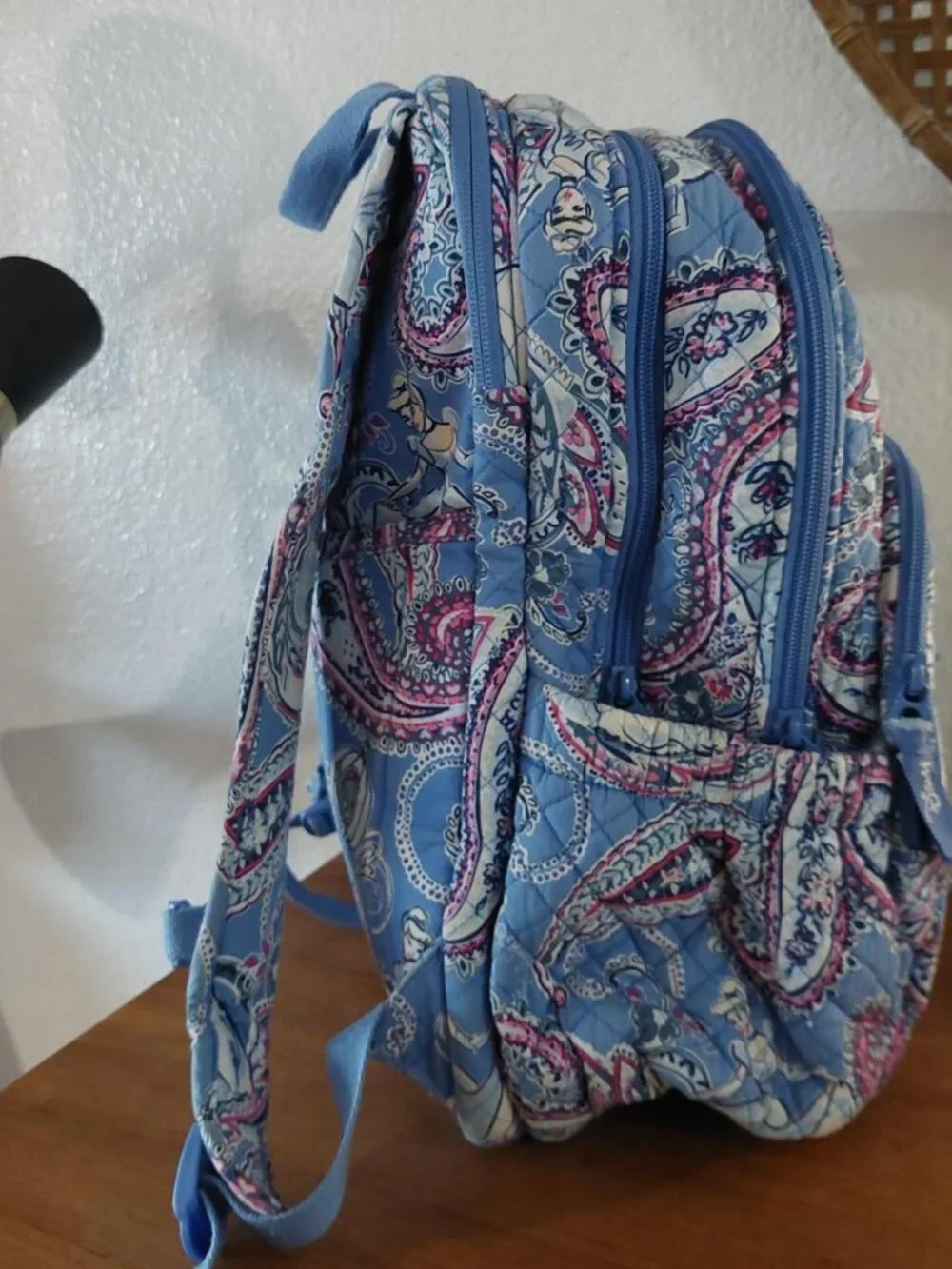 vera bradley Disney Cinderella blue, pink, and white paisley quilted backpack #c